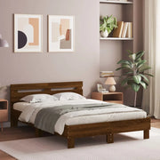Giroletto Testiera-Struttura Letto Rovere Marrone 135x190 cm Legno Multistrato