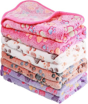 Fleece deken per soffice per animali domestici - Soffice degenere per piccoli e medi animali domestici - Con disegno piedi - Pelle cavia - Disponibile in diverse colori - Small