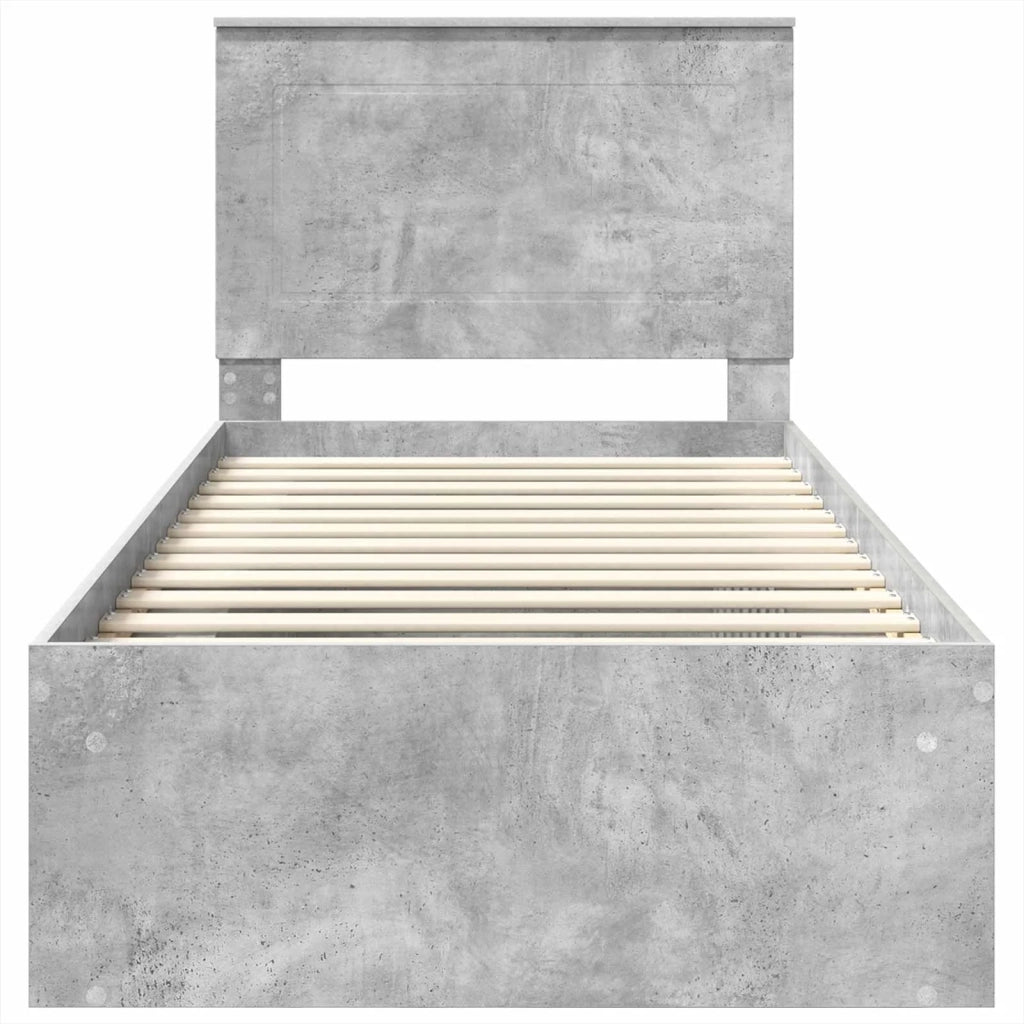 Struttura del letto Grigio Concretè 75 x 190 cm Pino massello