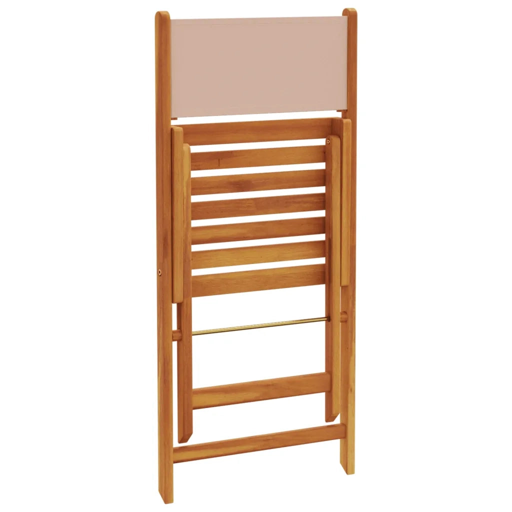 Sedie da Bistrò 2pz Tortora Legno Massello di Acacia e Tessuto 367683