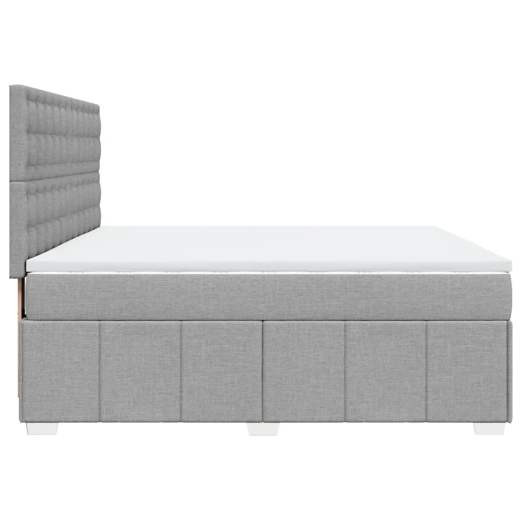 Giroletto a Molle con Materasso Grigio Chiaro180x200 cm Tessuto