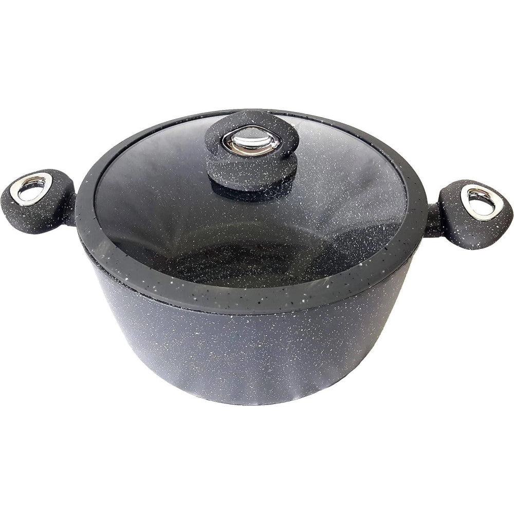 Trade Shop - Set Di 3 Pentole Casseruole Batteria In Pietra Lavica Antiaderente Antigraffio -