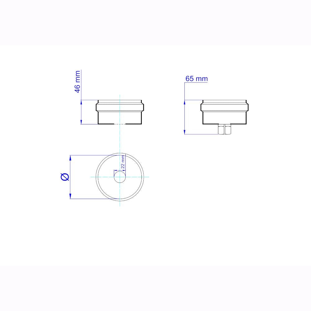 Tappo con Scarico Condensa per Tubi Stufa a Pellet Acciaio rivestito con smalto porcellanato 8 ⌀ cm - PN818
