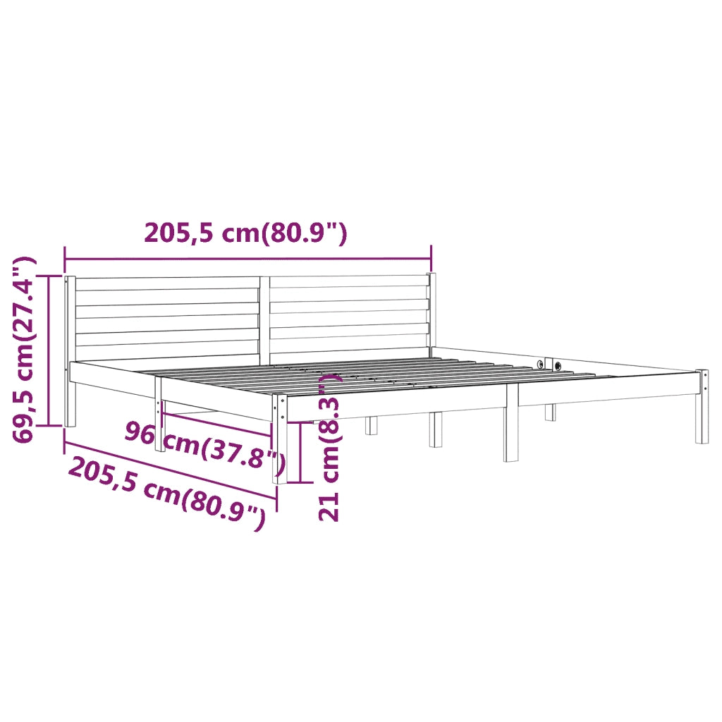 Giroletto in Legno Massello di Pino 200x200 cm Grigio 810452
