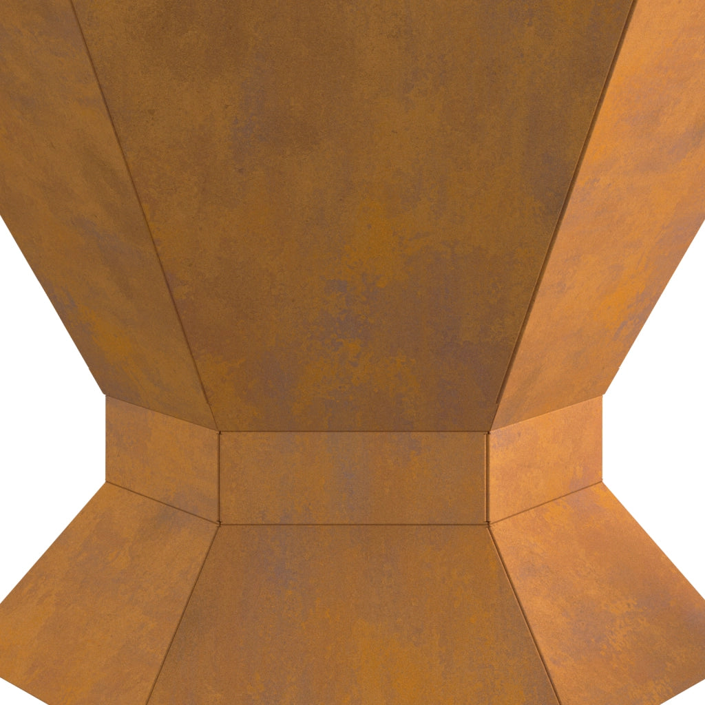 Focolare Esagonale 50x50x40 cm in Acciaio Invecchiato