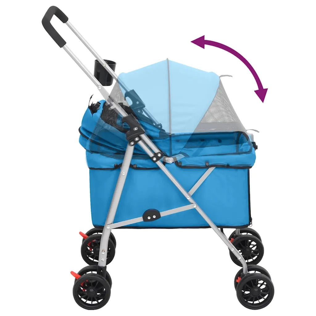 Passeggino per Cani Pieghevole Blu 76x50x100cm Tessuto Oxford CFW8900379