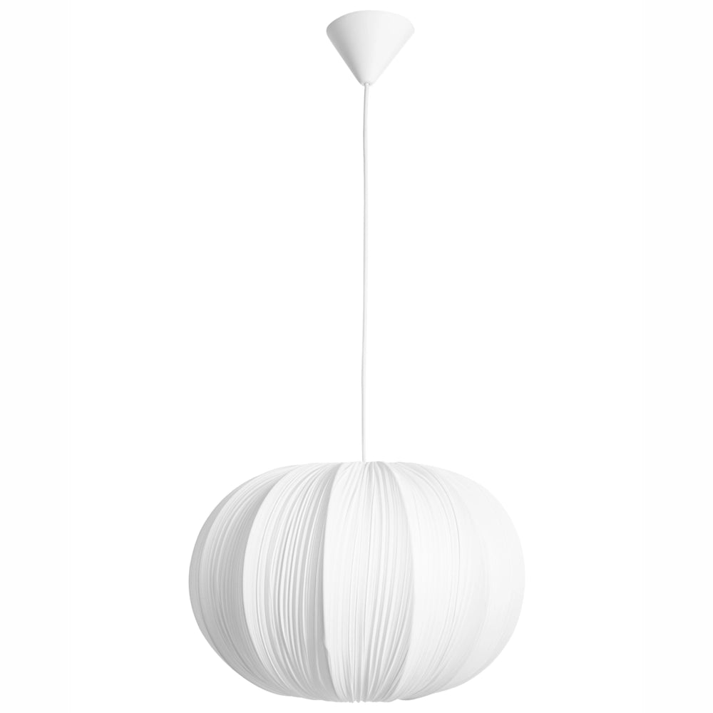 Lampada a sospensione con paralume in tessuto di cotone bianco design moderno luce per soggiorno
