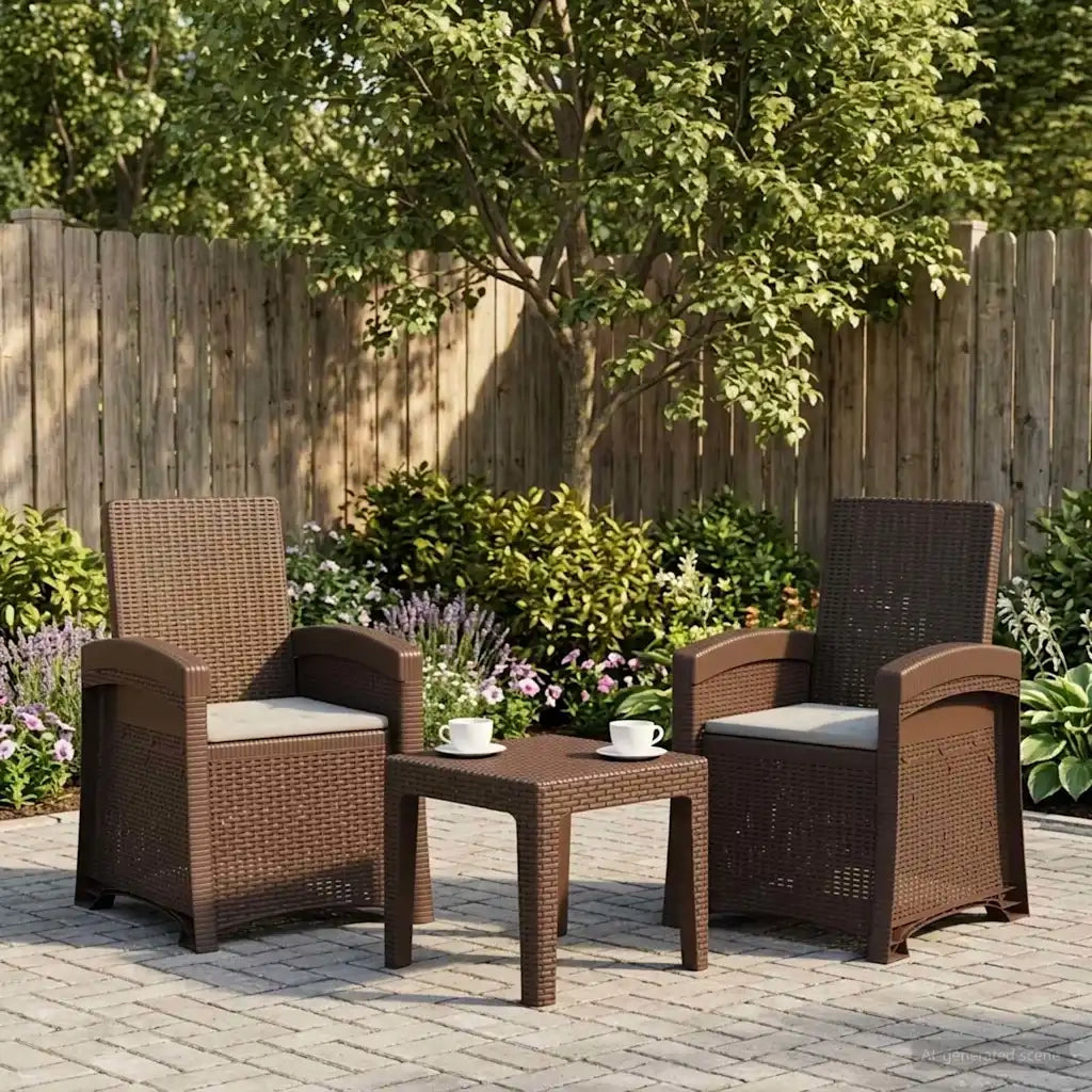 Sedia da giardino reclinabile effetto rattan 2 pcs 8012023