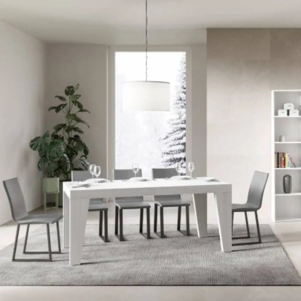 Tavolo allungabile 160/264x90 cm Naxy colore bianco frassino