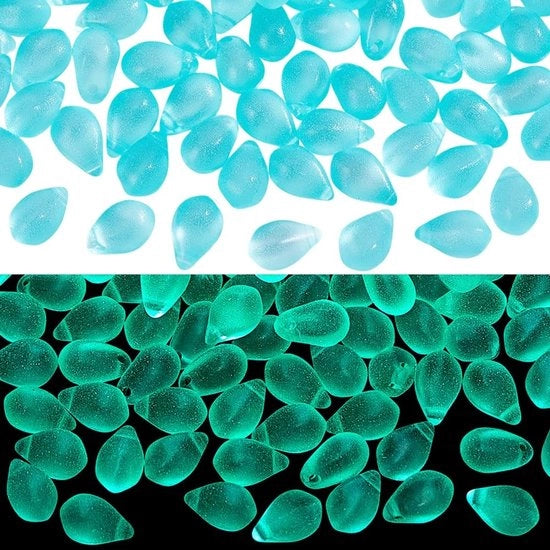 Kralen 150 pezzi - Fluorescente - Gocce di vetro - 9x6mm - Verde luminoso - Per creare gioielli