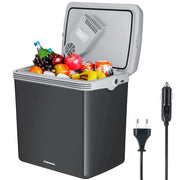 Frigorifero Elettrico Portatile 32 L a Pozzetto Caldo e Freddo Grigio Spina 230V e 12V Grigio