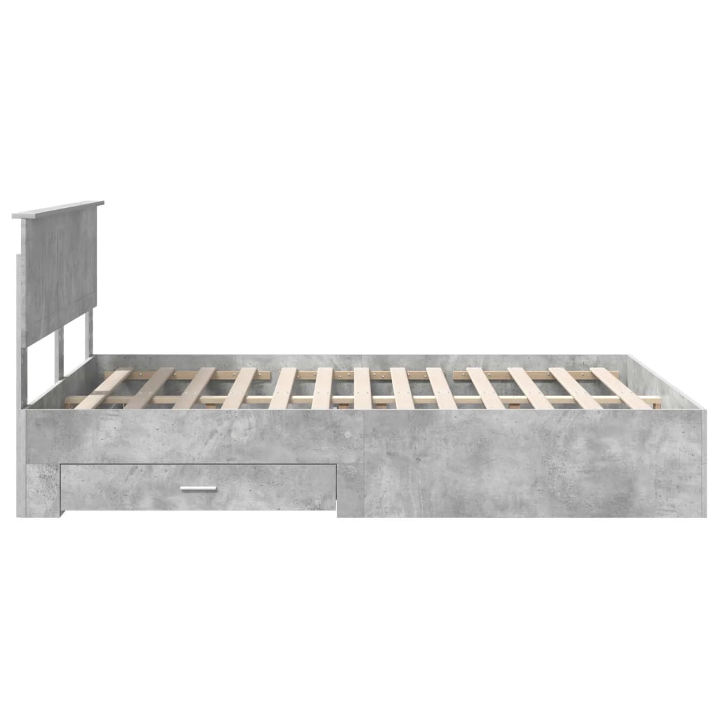 Struttura del letto con testiera Grigio cemento 135 x 190 cm 3410907