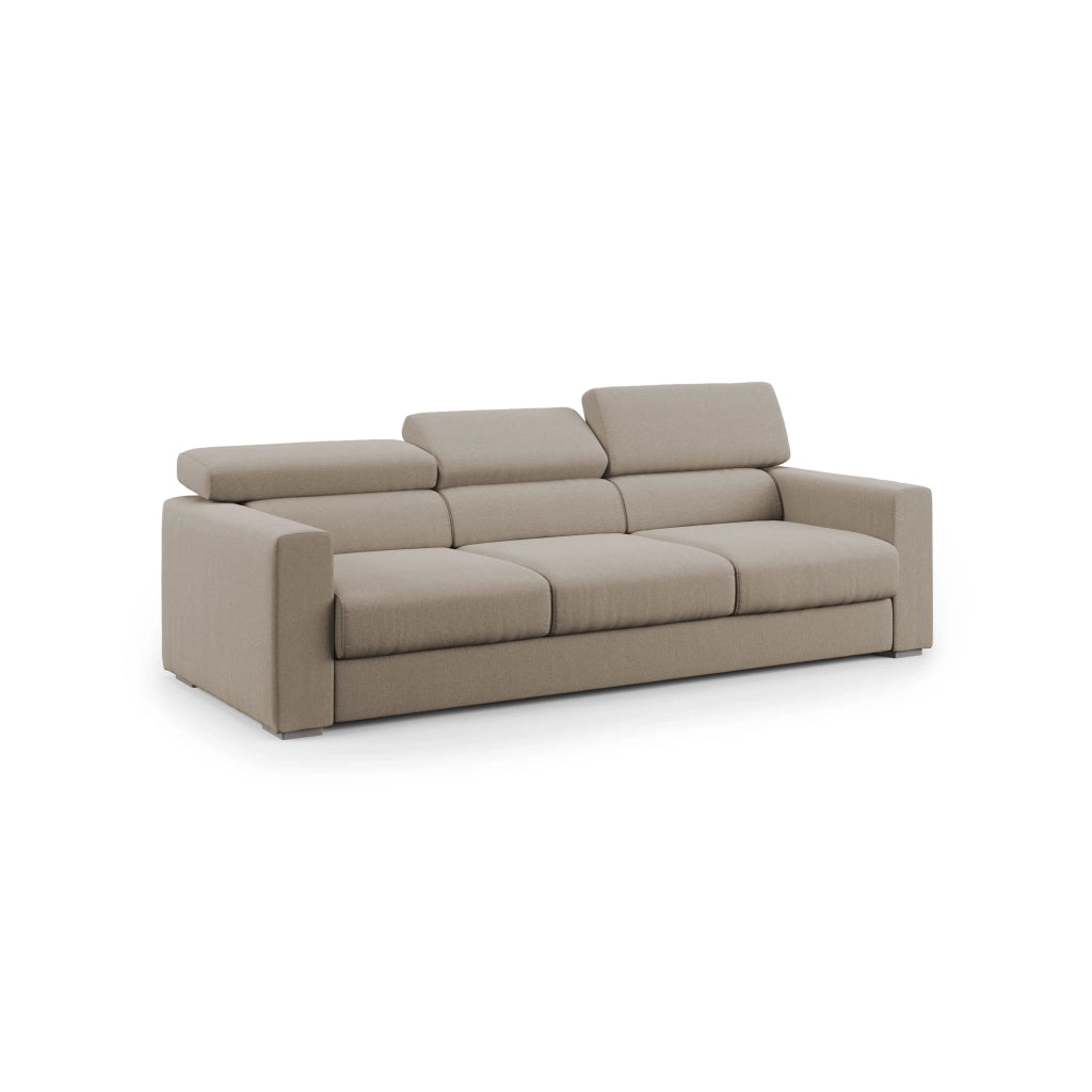 Dylan Divano a 3 sedute con estraibile a cassettone in tessuto simil cotone impermeabile T13 240 cm beige