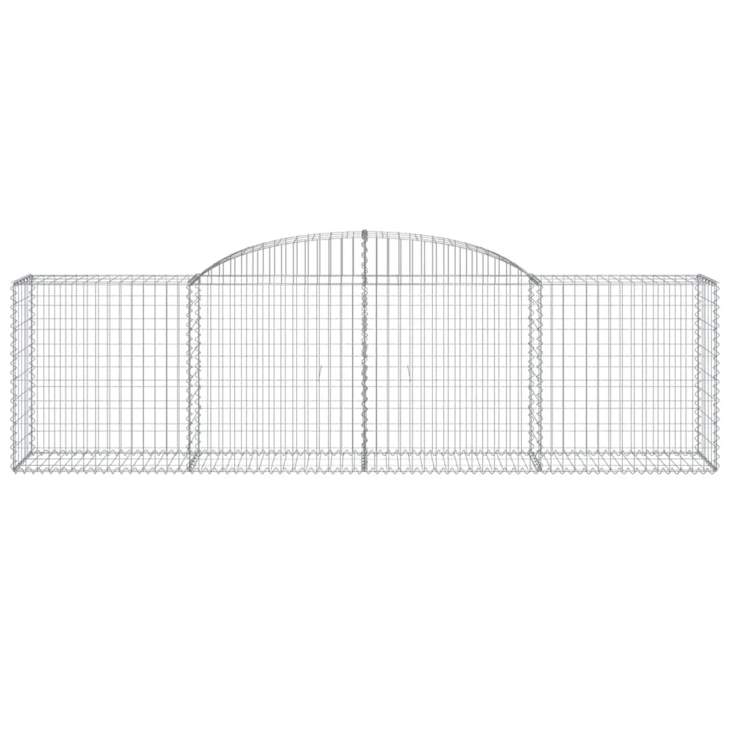 Cestini gabbioni recinzione a gabbia muro di contenimento ad arco 20 pezzi 300 x 50 x 80/100 cm ferro zincato argento 02_0040629