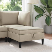 Pouf con Storage Sabbia Velluto