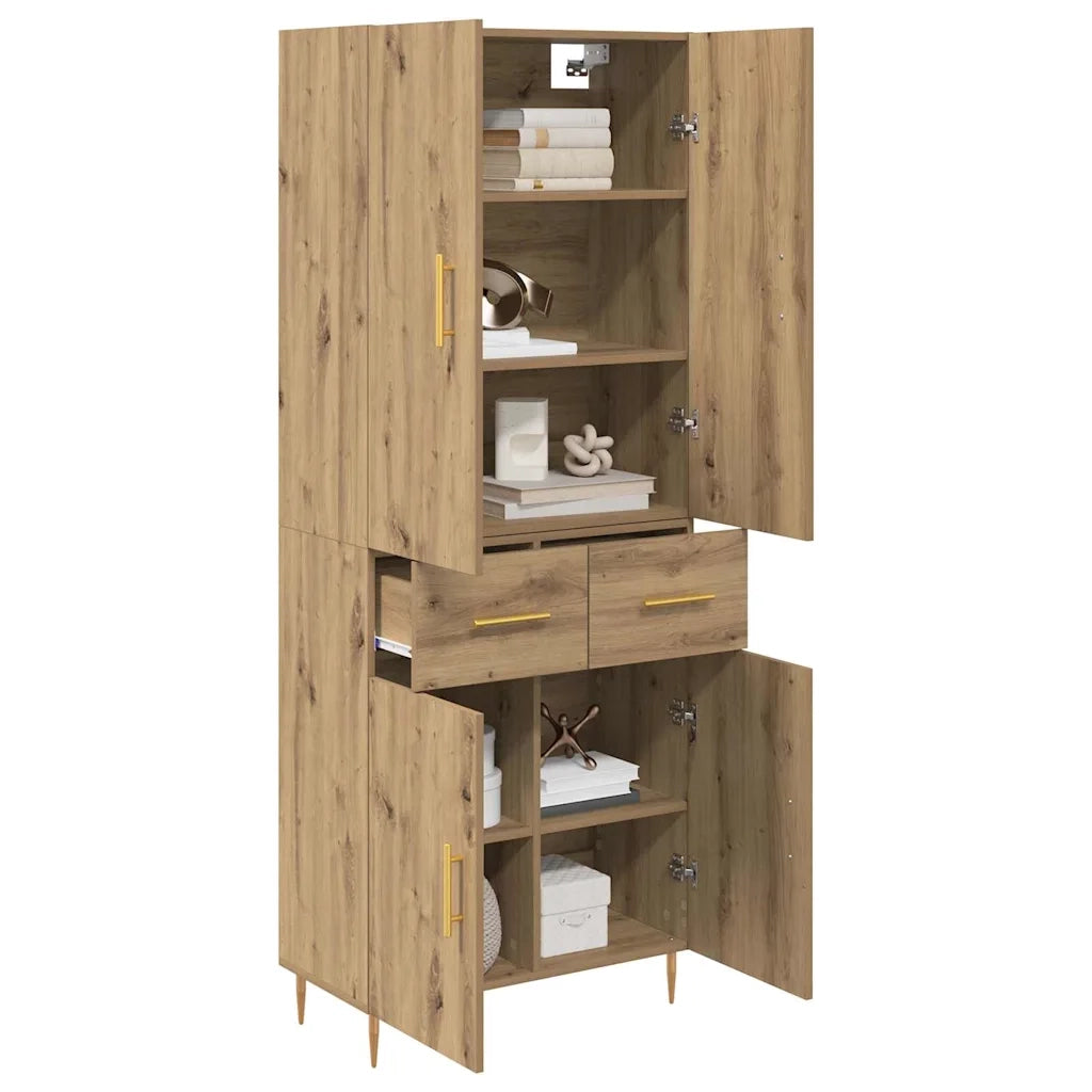 Credenza | Madia | Buffet da pranzo | Armadio da pranzo con cassetto Rovere artigianale 69,5 x 34 x 180 cm