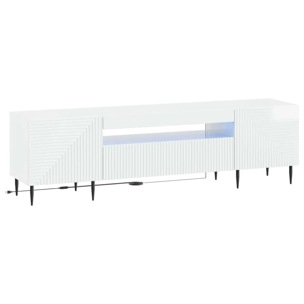 Mobile TV LED Bianco Lucido Legno ingegnerizzato 896909