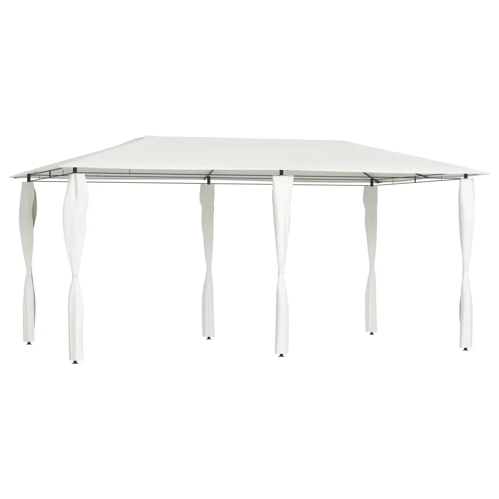 Gazebo con Montanti Rivestiti 3x6x2,6 m Crema 160 g/mÂ²