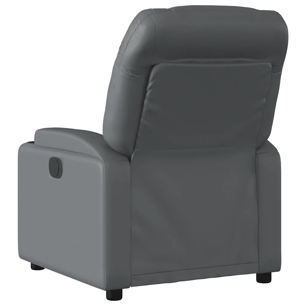 Poltrona Massaggiante | Sedia Relax Elettrica Reclinabile Grigio Similpelle