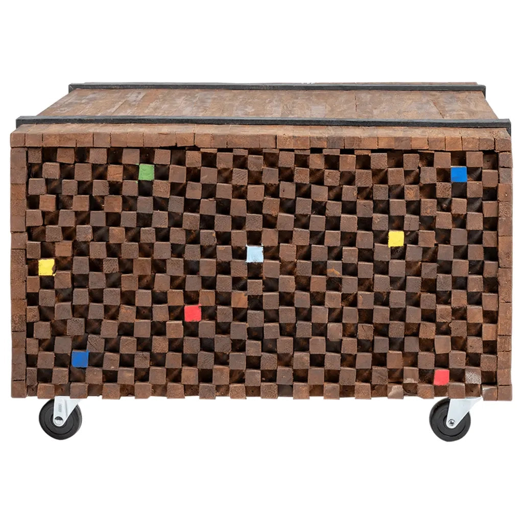 Tavolino Laterale in Legno di Teak 60x60x38 cm 244515