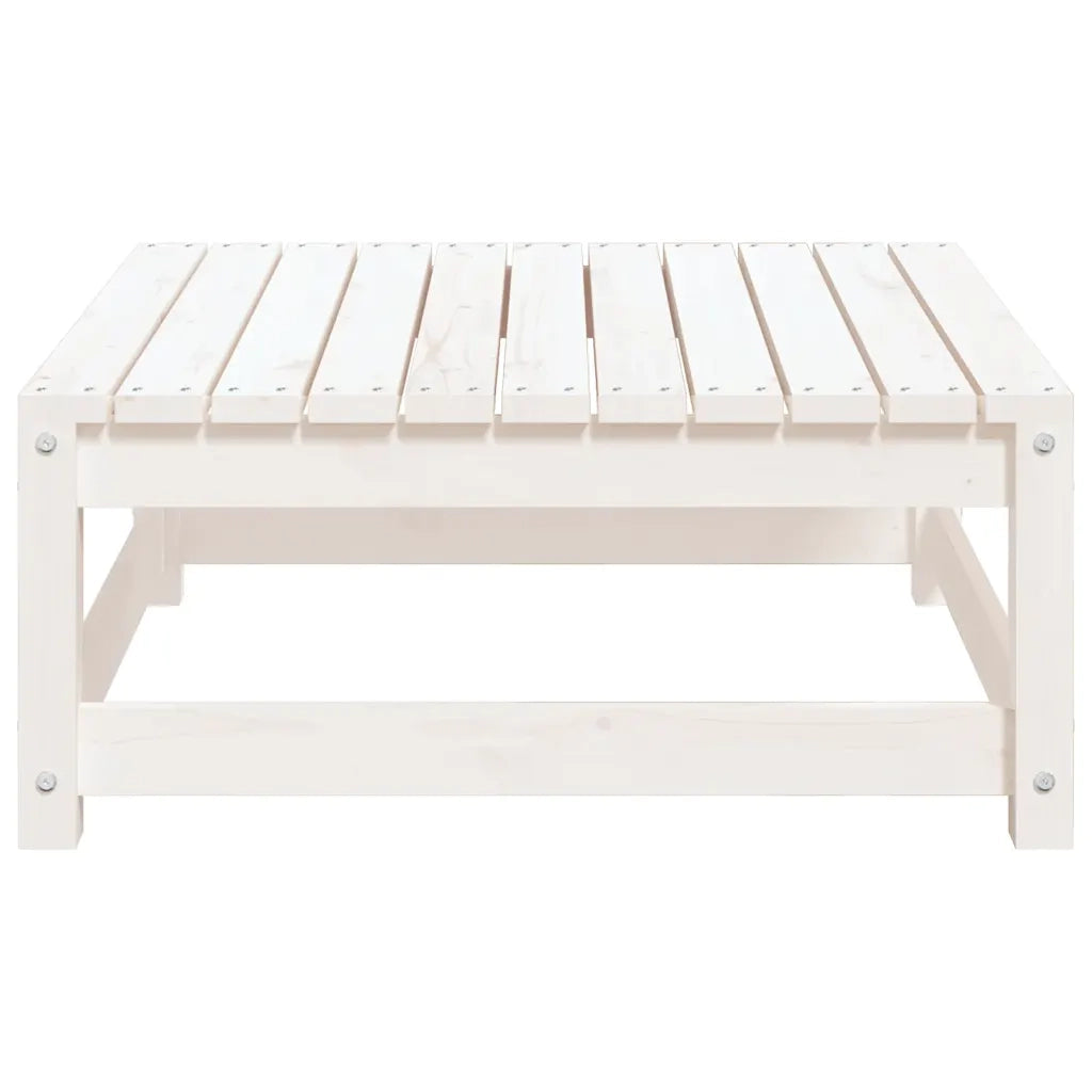 Sedia da giardino-Poggiapiedi da Giardino 70x70x30 cm Legno Massello Pino Bianco