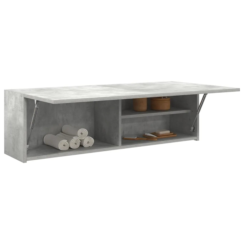 Armadietto da Bagno Grigio Cemento 100x25x30 cm in Truciolato 860097