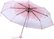 Parasole Opvougbile con Fiori di Ciliegie e Rosa, Trasparente, Portatile