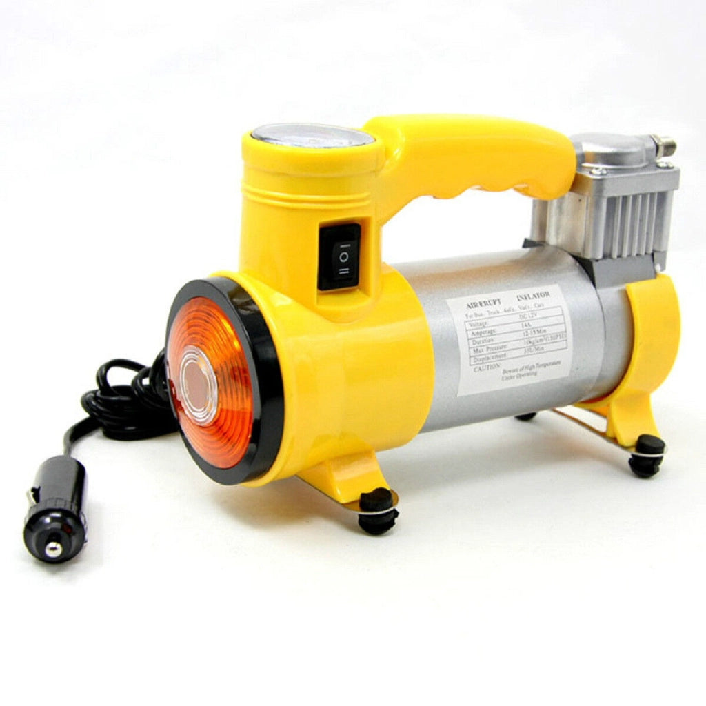 MINI COMPRESSORE PER AUTO MOTO PORTATILE 12V ACCENDISIGARI TORCIA INCORPORATA