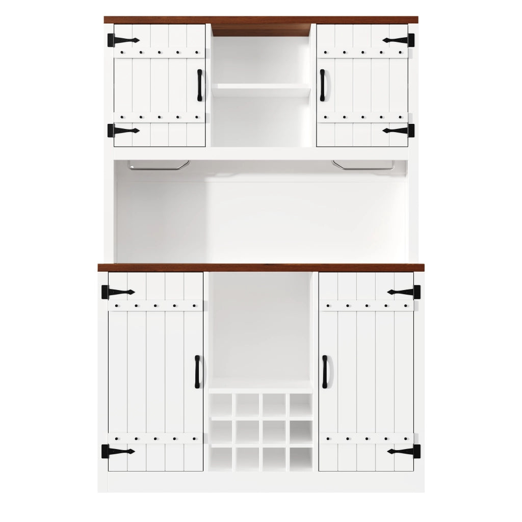 Colonna da cucina LED con 2 ante; nicchia aperta e portabottiglie; per cucina; 120 × 40 × 180 cm