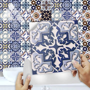 Tegelstickers Mandala Blu per Cucina e Bagno - Decorazione Vinyl Autoadesiva Idrorepellente - 10 Pezzi