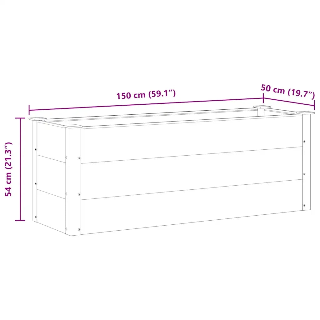 Fioriere | Cassetta per fiori | Letto Rialzato da Giardino in WPC 150x50x54 cm Grigio