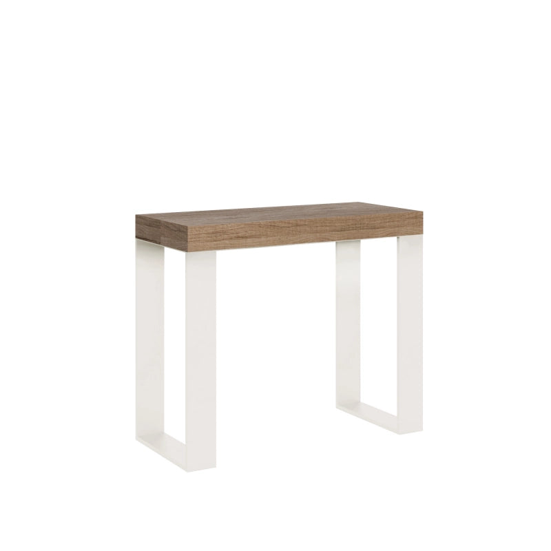 Consolle allungabile 90x40/300 cm Tecno telaio Bianco - Quercia Natura