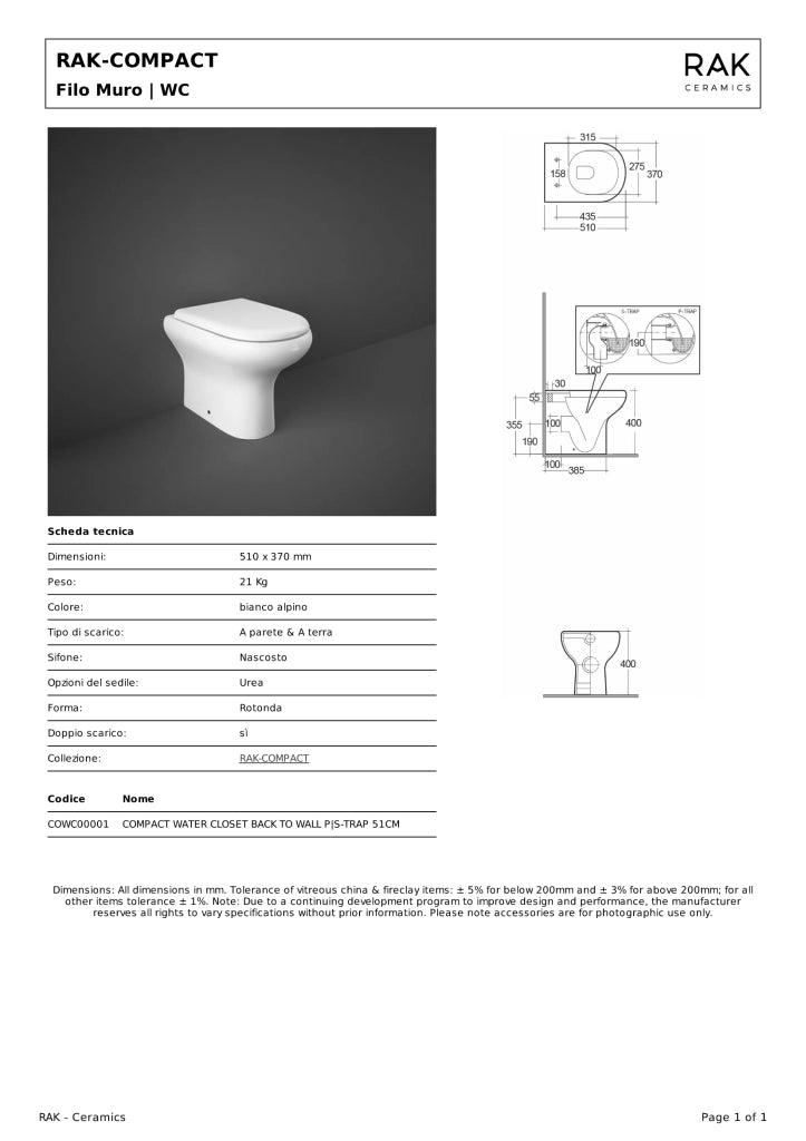 VASO PAVIM FILOM COMPACT 51x37x40