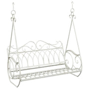 Panchina a Dondolo Acciaio 112 x 60 x 126,5 cm Bianco Antico CFW6198766