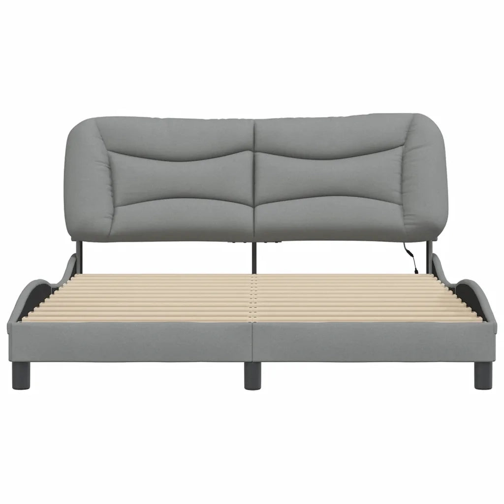 Giroletto con LED senza Materasso-Struttura Letto Hvar 160x200 cm Tessuto 673815