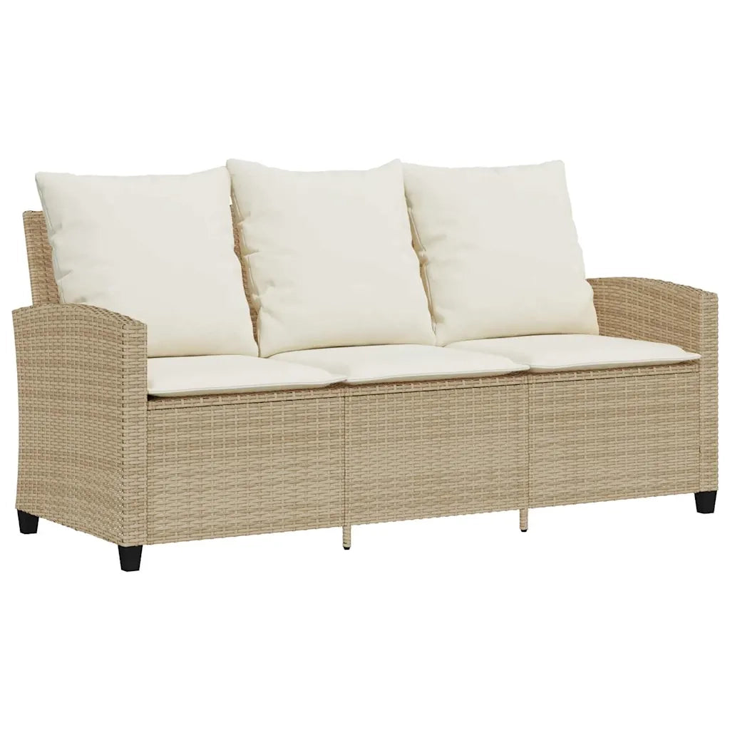 Set Divano da Giardino 6 pz con Cuscini Beige in Polyrattan
