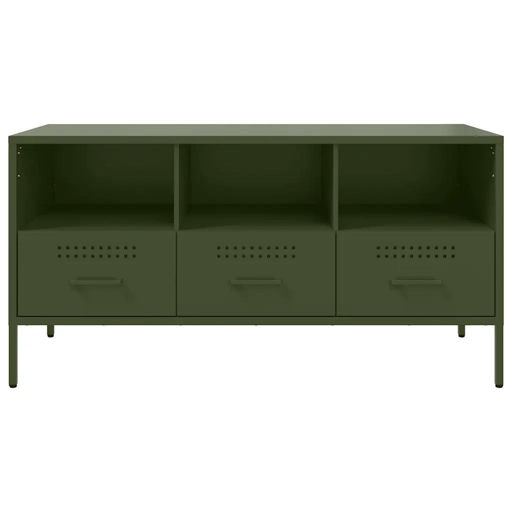 Mobile TV Verde Oliva 100,5x39x50,5 cm in Acciaio 843040