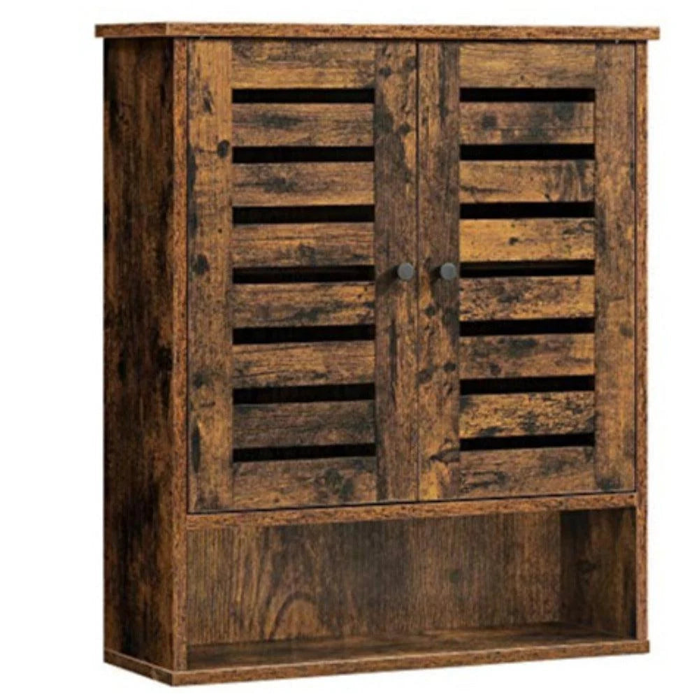 Mobiletto da bagno sospeso armadietto per medicinali armadietto a giorno ripiano regolabile in altezza 70 cm marrone rustico 12_0002740
