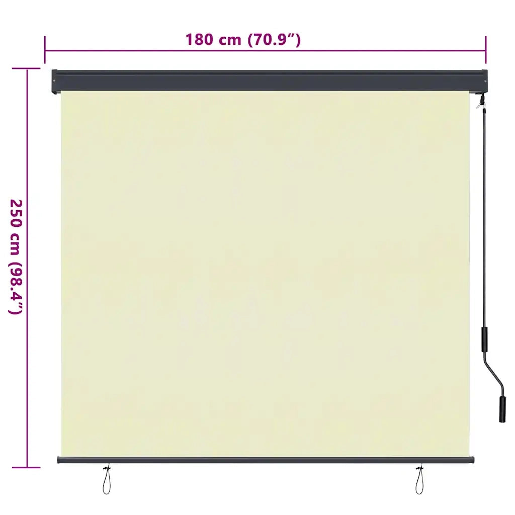 vidaXL Tenda a Rullo Esterna Rigato Crema 180 x 250 cm Tessuto