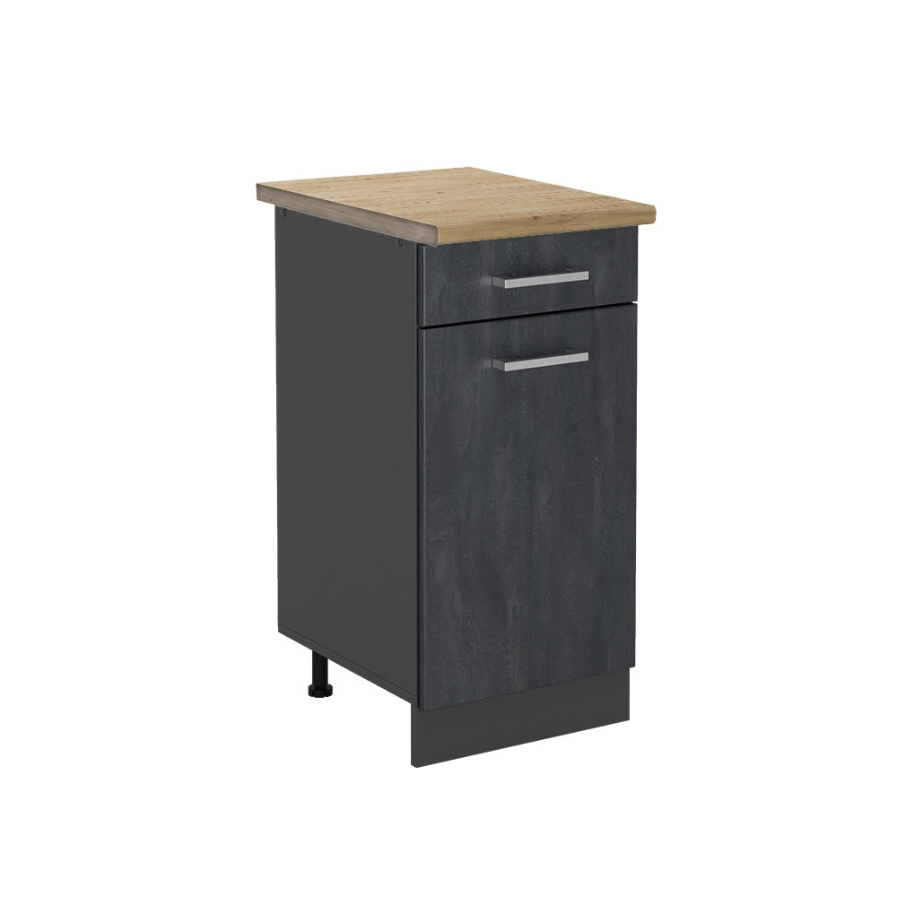 Mobiletto base per cucina R-Line Calce nera/Antracite 40 cm PT Rovere Vicco