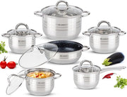 Set di Pannini Induttivi - 12 pezzi - Acciaio Inossidabile