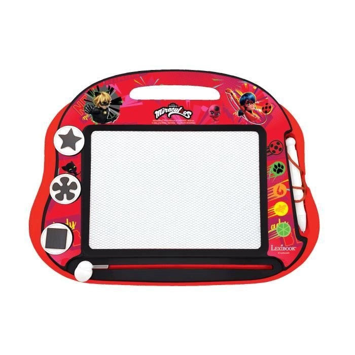 Lexibook - Lavagna magica Miraculous - Formato A5 - Accessori magnetici - Stilo e timbri - Dai 3 anni