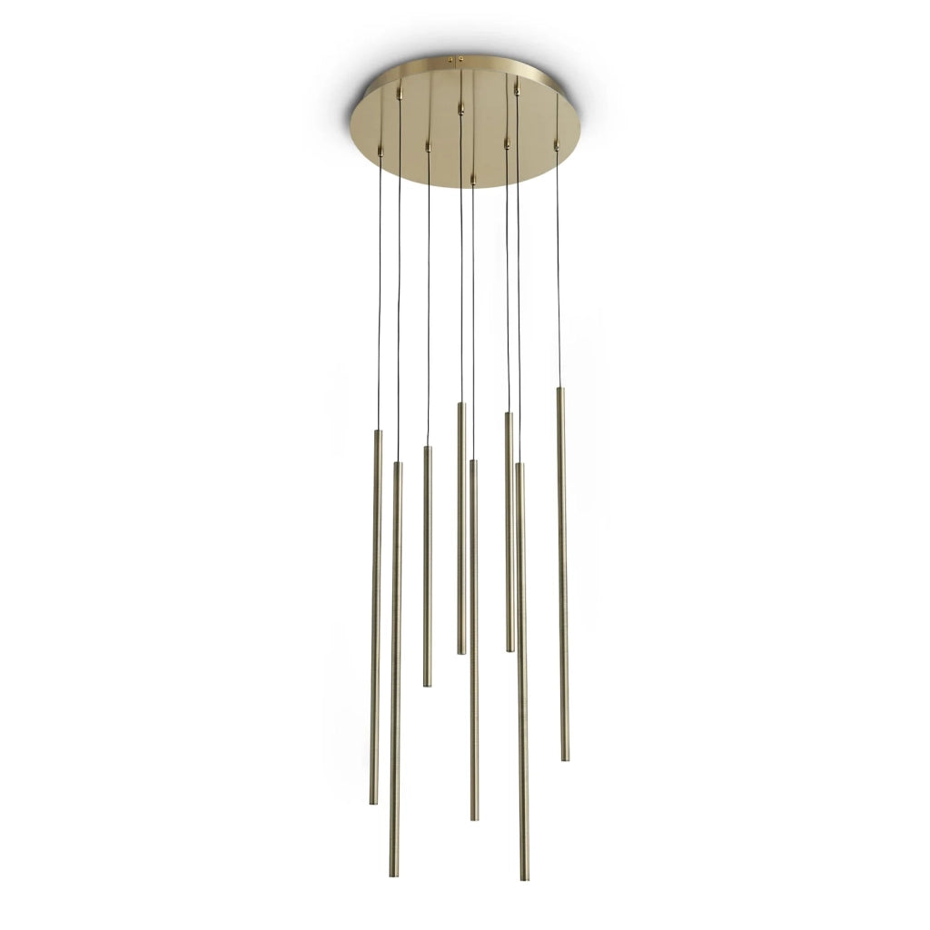Lampada Da Terra Look 8 Luci Led Integrato Ottone