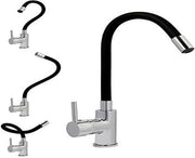 Mangiatore di acqua con schiuma - rubinetto da cucina in ottone - rubinetto a cardano - aspiratore invisibile - chiave rapida - manuale - altezza 395 mm - altezza di installazione 180 mm - nero.