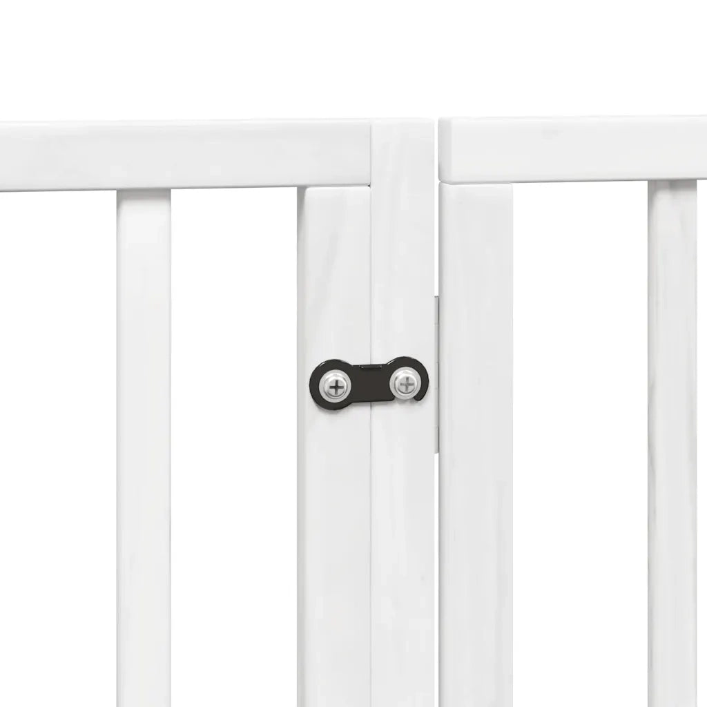 Cancello Cani Porta Pieghevole Bianco 15 Pannelli 750 cm Pioppo 3155540