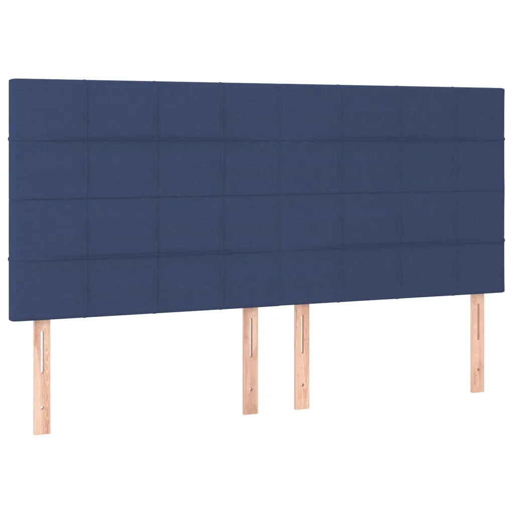 Letto a Molle con Materasso e LED Blu 180x200 cm in Tessuto