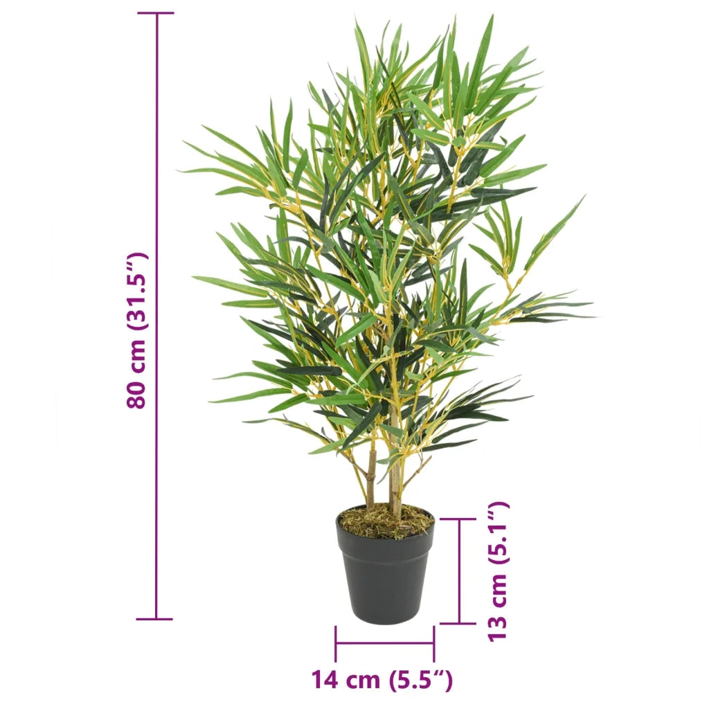 Albero Bambù Artificiale 368 Foglie 80 cm Verde 358958