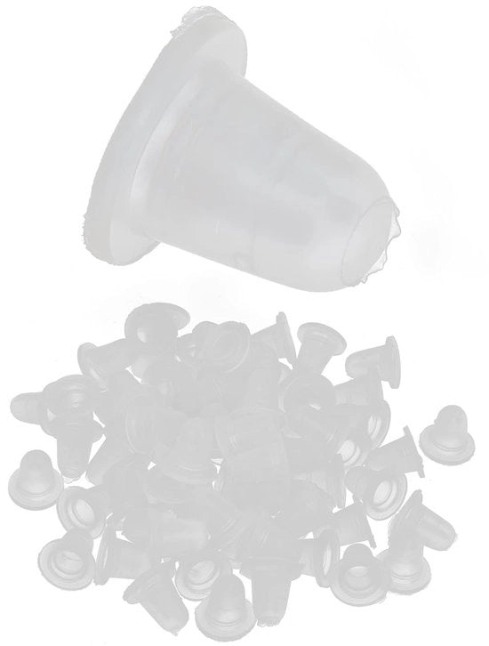Contenitore per pigmenti 100 pezzi - Inchiostro a silicone da getto unico - Contenitore per pigmenti per tatuaggio - Contenitore per pigmenti make-up - Materiale sicuro e soffice - Utilizzo affidabile - Inchiostro a getto unico