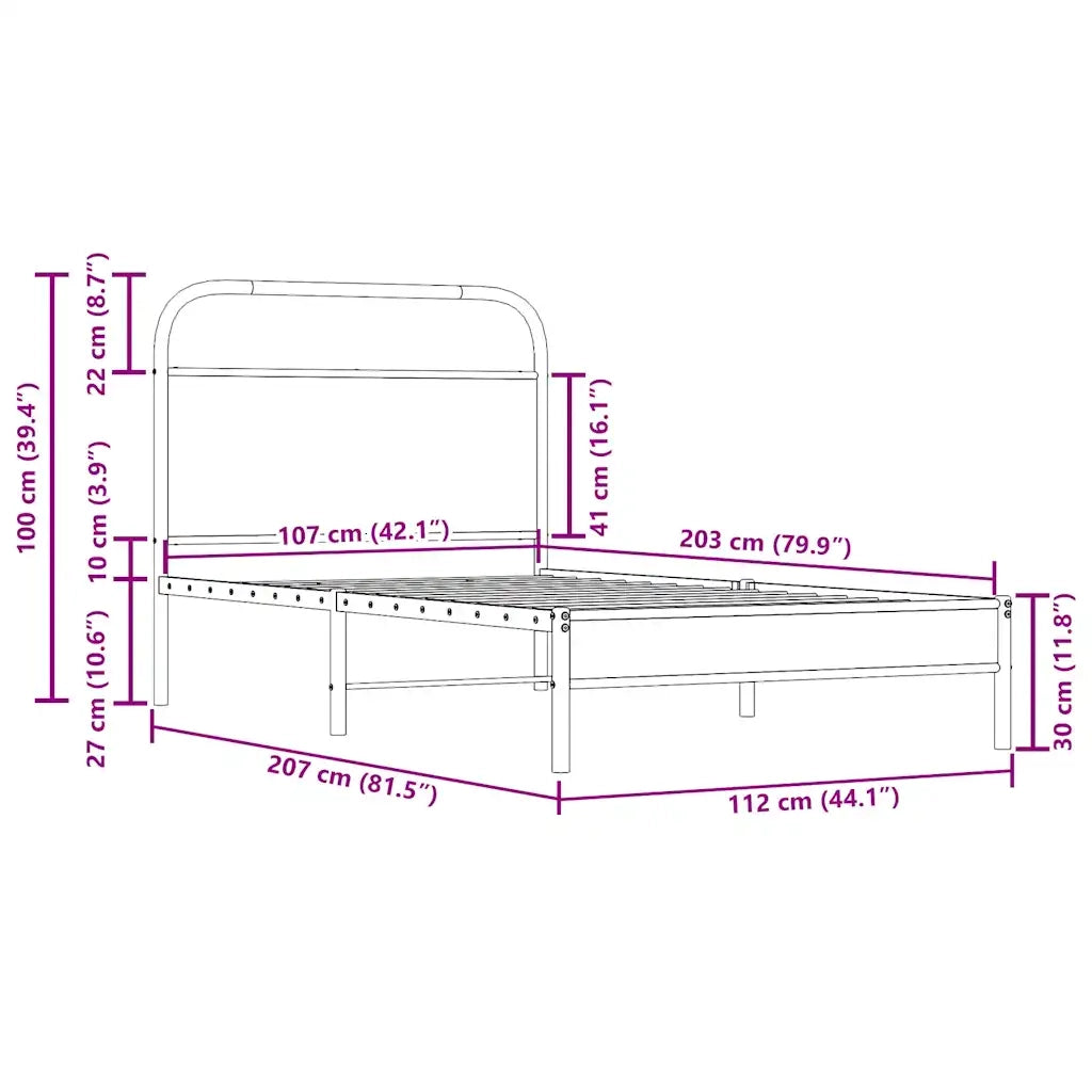 Giroletto senza Materasso Rovere Fumo 107x203 cm in Truciolato 4100352