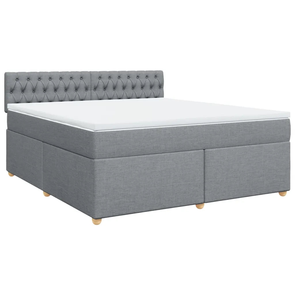 Giroletto a Molle con Materasso Grigio Chiaro180x200 cm Tessuto